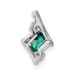 10k White Gold Cushion Cr. Alexandrite and Diamond Chain Slide - Image 3