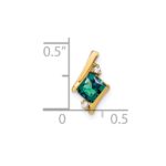 10k Yellow Gold Cushion Cr. Alexandrite and Diamond Chain Slide - Image 3