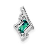 Sterling Silver Antique Cushion Cr. Alexandrite and Diamond Pendant - Image 3