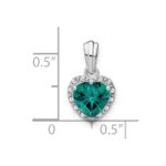 Sterling Silver Rhod-plated Created Alexandrite and Diamond Pendant - Image 3