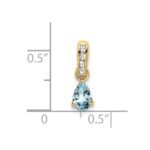 14K 6x4 Pear March/Aquamarine and Diamond Pendant - Image 2