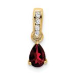 14K 6x4 Pear January/Garnet and Diamond Pendant