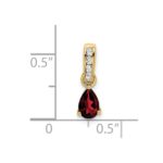 14K 6x4 Pear January/Garnet and Diamond Pendant - Image 2