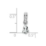 14k White Gold 6x4 Pear April/White Topaz and Diamond Pendant - Image 2