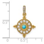14k Turquoise and White Topaz Pendant - Image 3