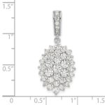 14k White Gold 2 1/2 carat Lab Grown Diamond VS/SI G+ Complete Cluster Pendant - Image 4