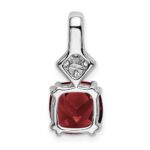 14k White Gold 1/5 carat Lab Grown Diamond VS/SI+ G+ and Lab Created Ruby Complete Pendant - Image 3