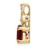 14k 1/5 carat Lab Grown Diamond VS/SI+ G+ and Lab Created Ruby Complete Pendant - Image 2