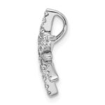 14k White Gold 1/2 carat Lab Grown Diamond VS/SI+ G+ Complete Chain Slide Pendant - Image 2
