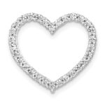 14k White Gold 1/2 carat Lab Grown Diamond VS/SI+ G+ Complete Heart Chain Slide Pendant