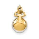 14K 1/5 carat Lab Grown Diamond VS/SI+ G+ and 7.00 mm Freshwater Cultured Pearl Chain Slide Pendant - Image 3