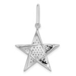 14k White Gold Polished 1/4 carat Diamond Star Pendant - Image 4