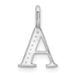 14K White Gold Diamond Letter A Initial Pendant - Image 4
