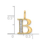 14k Diamond Letter B Initial Pendant - Image 4