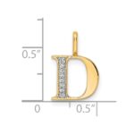 10K Diamond Letter D Initial Pendant - Image 4