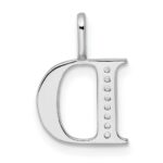 14K White Gold Diamond Letter D Initial Pendant - Image 4