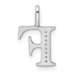 14K White Gold Diamond Letter F Initial Pendant - Image 4