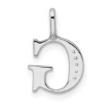 14K White Gold Diamond Letter G Initial Pendant - Image 4