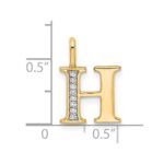 10K Diamond Letter H Initial Pendant - Image 4