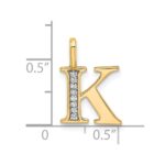 10K Diamond Letter K Initial Pendant - Image 4