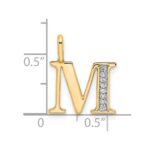 10K Diamond Letter M Initial Pendant - Image 4
