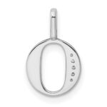 14K White Gold Diamond Letter O Initial Pendant - Image 4
