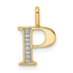 10K Diamond Letter P Initial Pendant