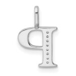 14K White Gold Diamond Letter P Initial Pendant - Image 4