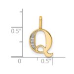 10K Diamond Letter Q Initial Pendant - Image 4