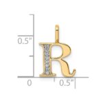 10K Diamond Letter R Initial Pendant - Image 4