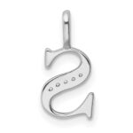 14K White Gold Diamond Letter S Initial Pendant - Image 4