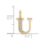 14k Diamond Letter U Initial Pendant - Image 4