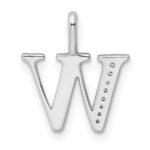 14K White Gold Diamond Letter W Initial Pendant - Image 4