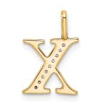 10K Diamond Letter X Initial Pendant - Image 3