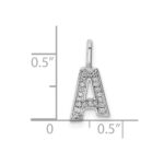 14K White Gold Diamond Letter A Initial Pendant - Image 4