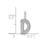 14K White Gold Diamond Letter D Initial Pendant - Image 4