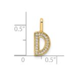 14K  Gold Diamond Letter D Initial Pendant - Image 4