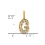 14K  Gold Diamond Letter G Initial Pendant - Image 4