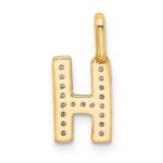 14K  Gold Diamond Letter H Initial Pendant - Image 3
