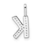 14K White Gold Diamond Letter K Initial Pendant - Image 3
