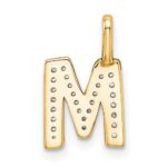 14K Yellow Gold Diamond Letter M Initial Pendant - Image 3