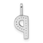 14K White Gold Diamond Letter P Initial Pendant - Image 3