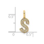 14K  Gold Diamond Letter S Initial Pendant - Image 4