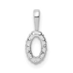 14k White Gold Diamond Number 0 Pendant - Image 4