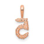 14k Rose Gold Diamond Number 5 Pendant - Image 4