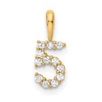 14K Diamond Number 5 Pendant