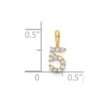 14K Diamond Number 5 Pendant - Image 3