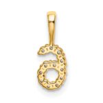 14K Diamond Number 6 Pendant - Image 4