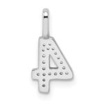 14k White Gold Diamond Number 4 Pendant - Image 4