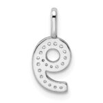14k White Gold Diamond Number 9 Pendant - Image 4